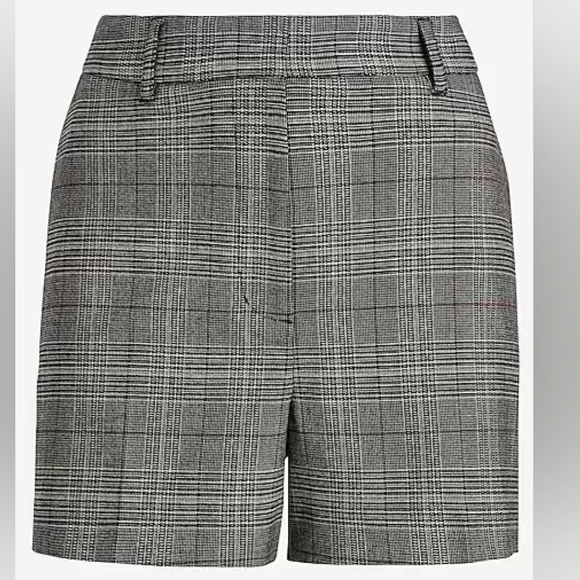 EXPRESS: High Waisted Editor Plaid Shorts - Picture 7 of 7